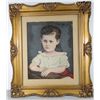 Image 1 : Framed painted portrait under glass, can see brush strokes on forehead under mag