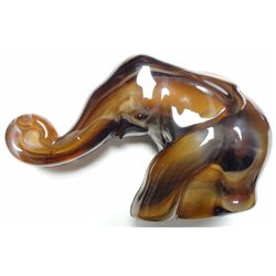Elephant, Caramel Slag End O'Day Glass by Imperial