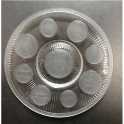 Vintage "Crystal Coins" Glass Plate by Imperial Glass Corporation, Bellaire, Oh