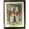 Image 1 : Framed Currier & Ives Print "The Little Brothers", Fair condition,