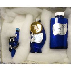 Rare Vintage Evening in Paris Gift Set, Cobalt bottles,