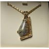 Image 1 : Custom made Opal and diamond pendant with 14K chain, EXQUISITE & ONE OF A KIND!