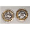 Image 2 : ( 2 ) FLAMINGO HILTON LAS VEGAS COLLECTABLE SILVER GAMING TOKENS