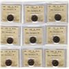 Image 1 : 1980 1¢, 1987 MS65, 1982 MS64, 1981, 1986, 1990, 1993, 1997 & 1998 MS66. Lot of 9 coins all ICCS Num