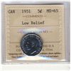 Image 1 : 1951 5¢ LR ICCS MS65.