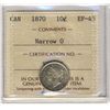 Image 1 : 1870 10¢ Nar 0 ICCS EF45.