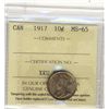 Image 1 : 1917 10¢ ICCS MS65. Golden pink shades.