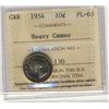 Image 1 : 1954 10¢ ICCS PL65 Heavy Cameo.