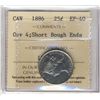 Image 1 : 1886 25¢ Obv 4 Short Bough Ends ICCS EF40. Tough date.