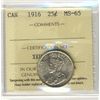 Image 1 : 1916 25¢ ICCS MS65. A superb example.