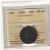 Image 1 : 1920 25¢ ICCS MS63.