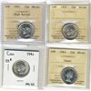 Image 1 : 1937 25¢, 1951 HR & 1963 Cam ICCS MS63 along with 1941 brilliant UNC. Lot of 4 coins.