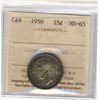 Image 1 : 1950 25¢ ICCS MS65. Scarce in Gem condition.