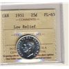 Image 1 : 1951 25¢ Low Relief ICCS PL65. Popular variety.