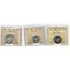 Image 1 : 1951 25¢ HR, 1955 & 1959 50¢ ICCS MS64. Lot of 3 coins.