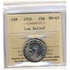 Image 1 : 1952 25¢ LR ICCS MS65. Underrated and rarely offered in Gem.