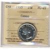 Image 1 : 1955 25¢ ICCS PL65 Cameo.