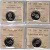 Image 1 : 1968 25¢ Nickel, 1969 & 1970 ICCS PL65 Ultra Heavy Cameo. Also includes 1974 SP67 Cameo. Lot of 4 co