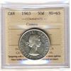 Image 1 : 1963 50¢ ICCS MS65 Cameo.