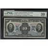 Image 1 : Imperial Bank of Canada 1933 $10 #E082680 PMG VF30. Bright and original issue.