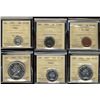 Image 1 : RCM Lot.  1955 Proof Like Set.  Includes mix of PL64 to PL66 coinage all ICCS graded some with Cameo