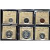 Image 1 : RCM Lot.  1956 Proof Like Set, includes 1¢, 25¢, $1 PL66, 5¢, 10¢ & 50¢ PL65.  Lot of 6 ICCS coins s