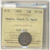 Image 1 : N.B. 1862 10¢ Dbl Punch ICCS VF20.  Designated with mark.