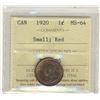 Image 1 : 1920 Small 1¢ ICCS MS64RD.  Nice original lustre.