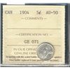 Image 1 : 1904 5¢ ICCS AU50.