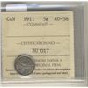 Image 1 : 1911 5¢ ICCS AU58.