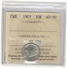 Image 1 : 1907 10¢ ICCS AU50.