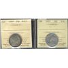 Image 1 : 1907 25¢ F15 & 1927 G6. Lot of 2 ICCS coins.
