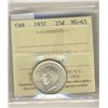 Image 1 : 1937 25¢ ICCS MS65.  No tones.