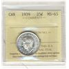 1939 25¢ ICCS MS65.  Full white and full lustre.