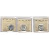 Image 1 : 1940 25¢, 1942 & 1949 ICCS MS63.  Lot of 3 coins.