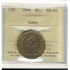 Image 1 : 1989 $1 Loon ICCS MS65.