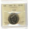 Image 1 : 1994 $1 Loon ICCS MS65.