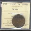 Image 1 : Nfld 1920C 1¢  ICCS  MS-60 Brown.