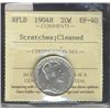 Image 1 : Nfld 1904H  20¢  ICCS  SCRATCHES CLEANED EXTRA FINE-40.