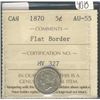 Image 1 : 1870  5¢ ICCS  AU-55 Flat Border.