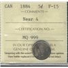 Image 1 : 1884 5¢ ICCS F-15, NEAR 4.
