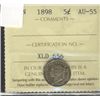 Image 1 : 1898 5¢ ICCS AU-55.