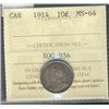 Image 1 : 1914 10¢ ICCS  MS-64.