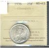 Image 1 : 1936  25¢ ICCS MS-63.