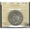 Image 1 : 1939 50¢ ICCS MS-62.