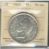 Image 1 : 1937  $1 ICCS MS-64.