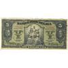 Image 1 : La Banque D'Hochelaga 1917 $5 CH-360-24-02   574542. Abt VF,  Shows small rust spot.  A rarely offer