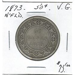 Nfld 1873 50¢ VG. (PBA)