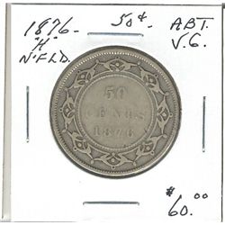 Nfld 1876 50¢ abt VG. (PBA)