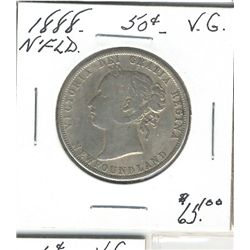 Nfld 1888 50¢ VG. (PBA)